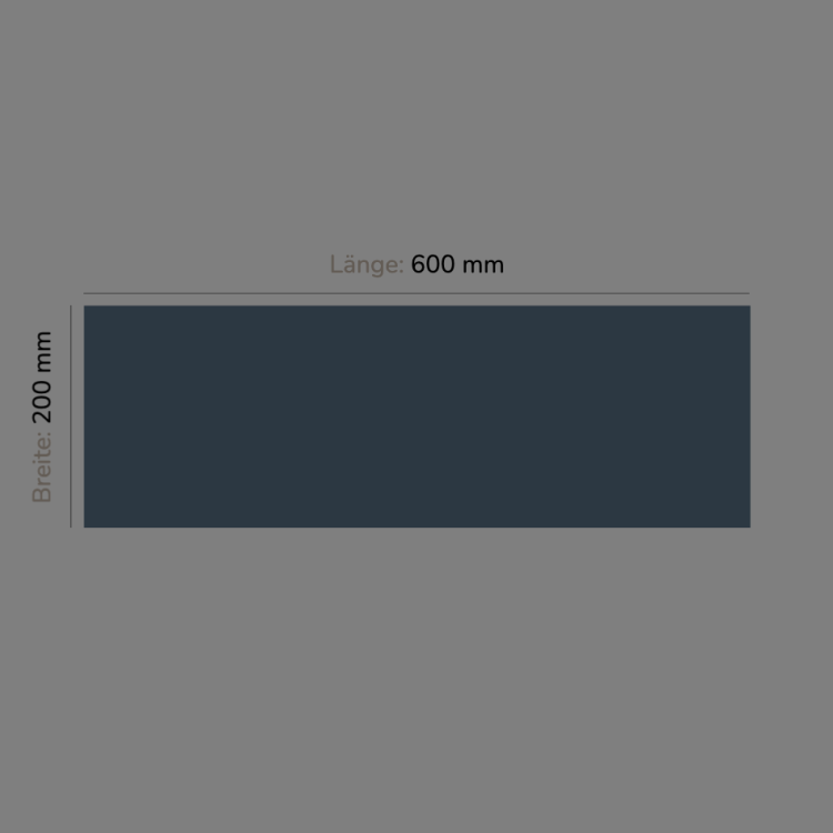 Regalboden Nebelblau, 600 mm x 200 mm x 19 mm, Kante Graphitgrau